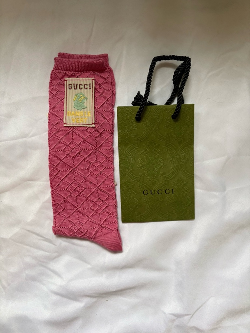 Gucci Pink Knit Patterned Socks